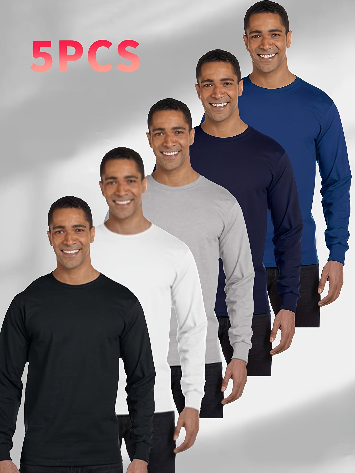 5 Men's Must-have Long Sleeve Cotton T-shirt