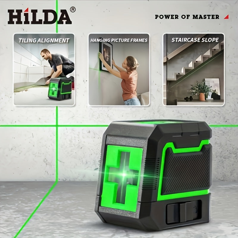 Ultra Green 2 Lines Laser Level - Self Leveling, Carrying Bag, Wall Bracket, and Tripod Included