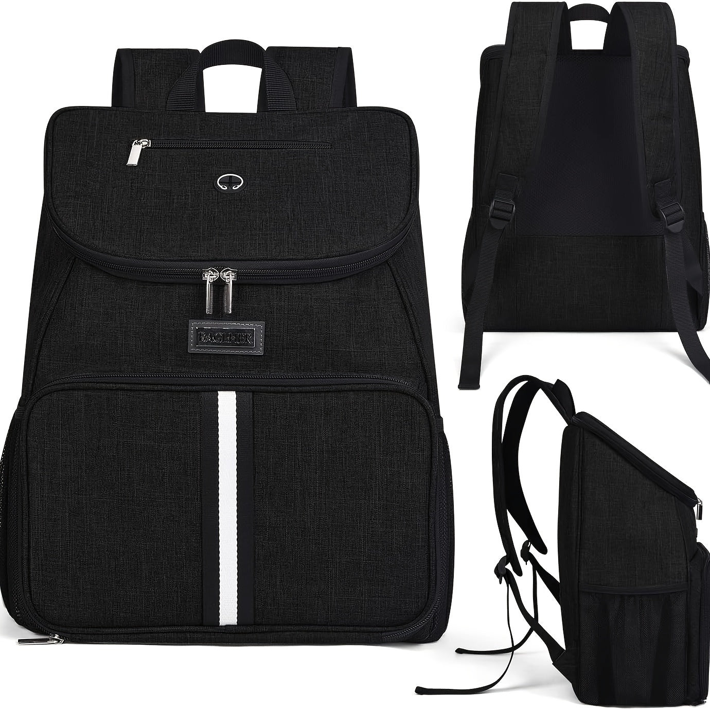 Pet Travel Bag, Double-Layer Backpack Pet With 2 Silicone Collapsible Bowls And 2 Food Baskets