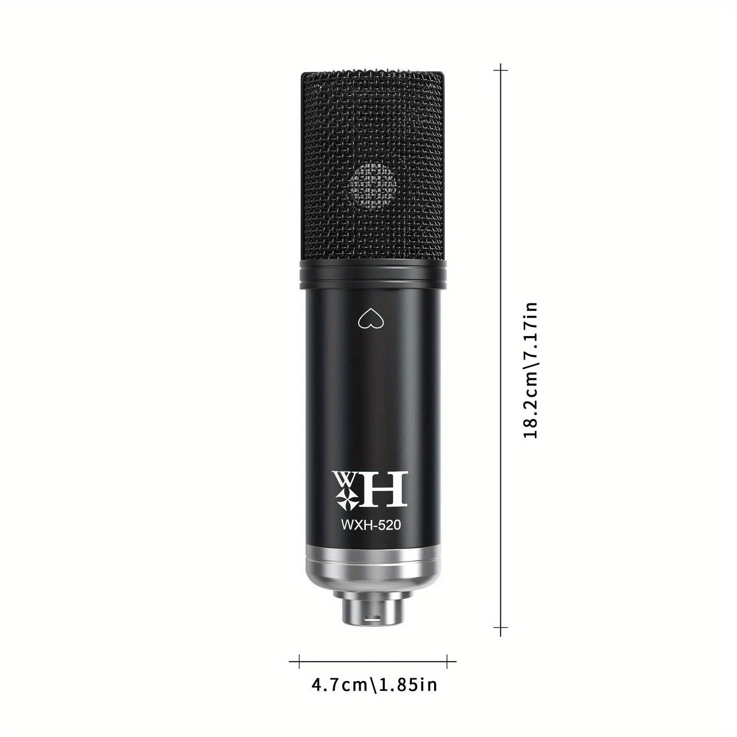 Large Diaphragm Condenser Microphone Bundle: Premium XLR Podcast with Live Sound Card for Studio Recording & Broadcasting