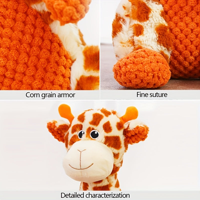 Plush Dog Toothbrush Set with 3pcs Squeaky Toys Duck Frog Deer Plush Pet Toy - Promote Dental Health and Entertainment .