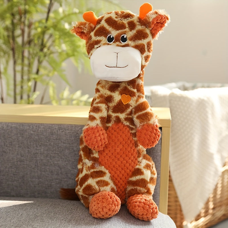 Plush Dog Toothbrush Set with 3pcs Squeaky Toys Duck Frog Deer Plush Pet Toy - Promote Dental Health and Entertainment .