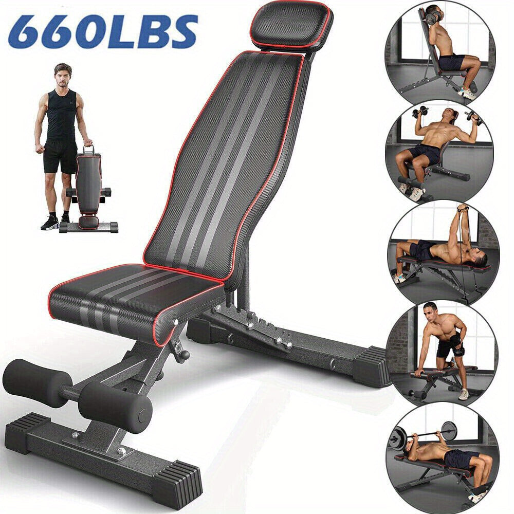 660LBS Heavy-Duty Foldable Dumbbell Bench
