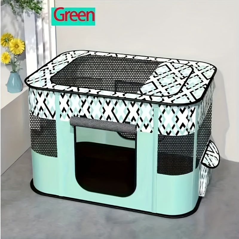Extra-Large Portable Pet Playpen with Storage Bag - Collapsible Oxford Fabric Enclosure for Dogs, Puppies, Cats & Small Animals