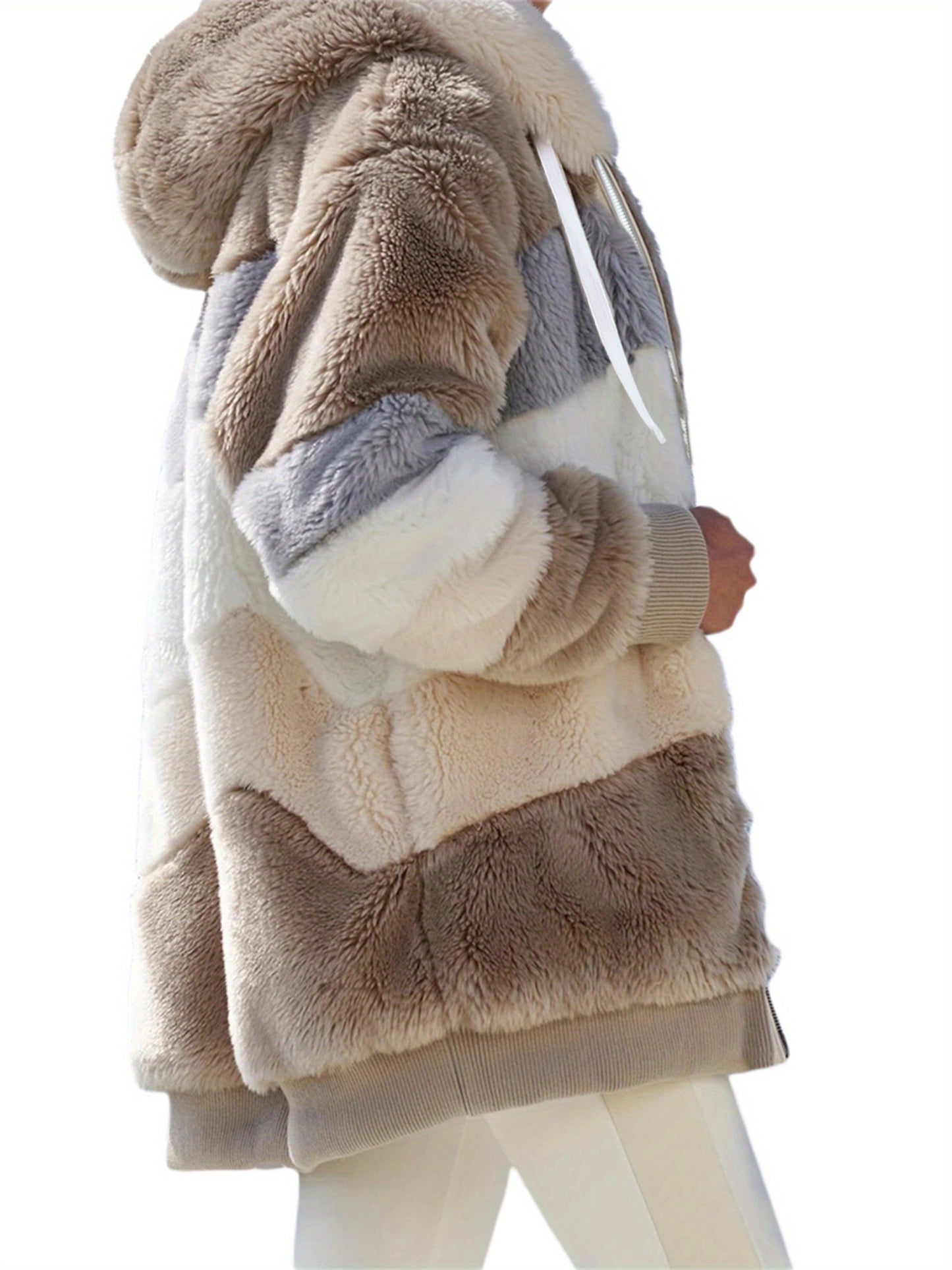 Women's Chic Hooded Coat Casual Loose Fit for Fall/Winter .