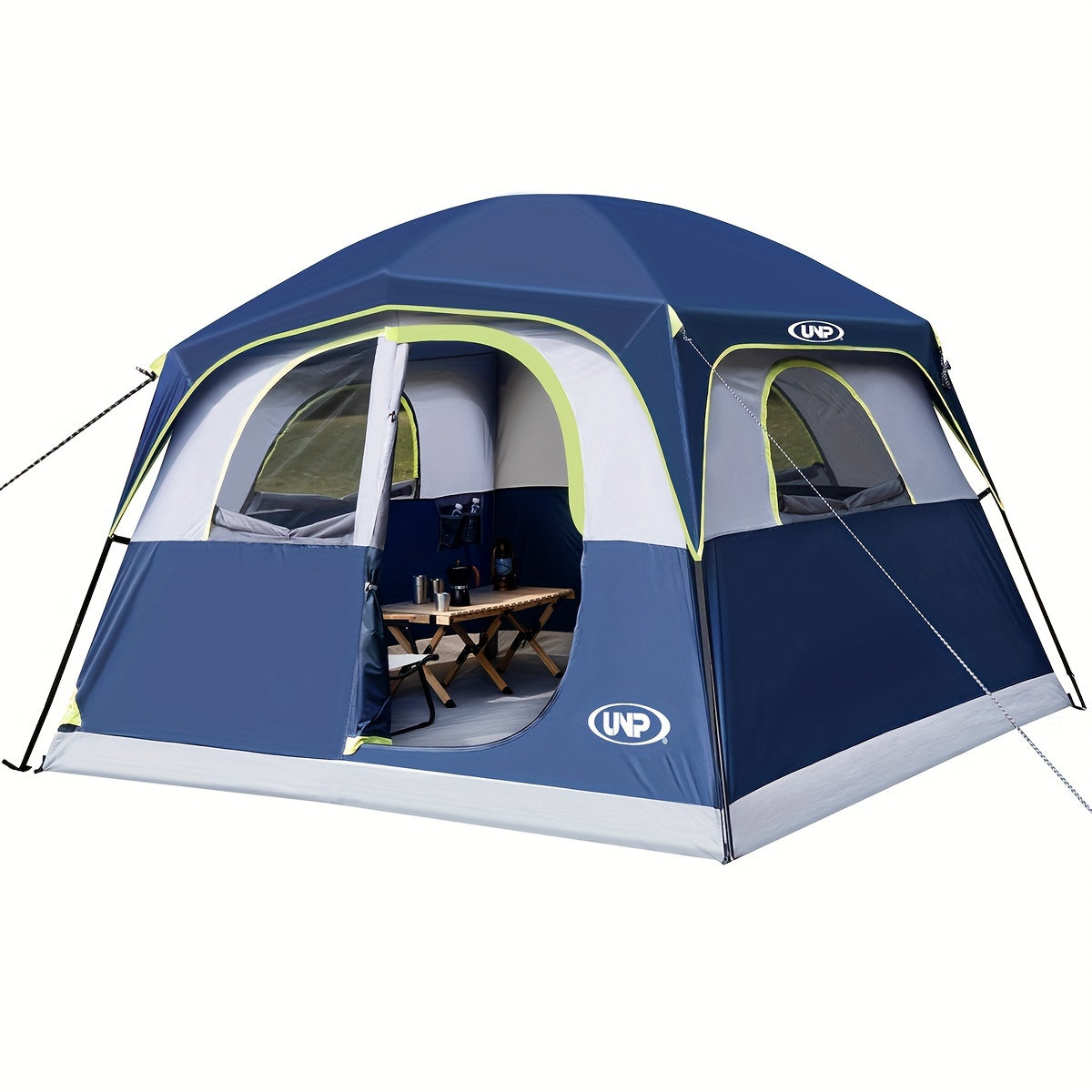 [6 Person Family Tent Windproof Easy Setup, Double Layer