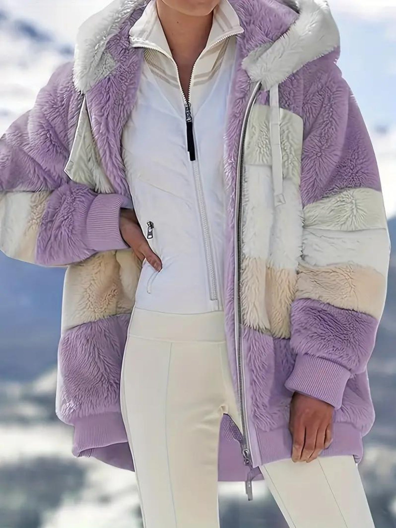 Women's Chic Hooded Coat Casual Loose Fit for Fall/Winter .