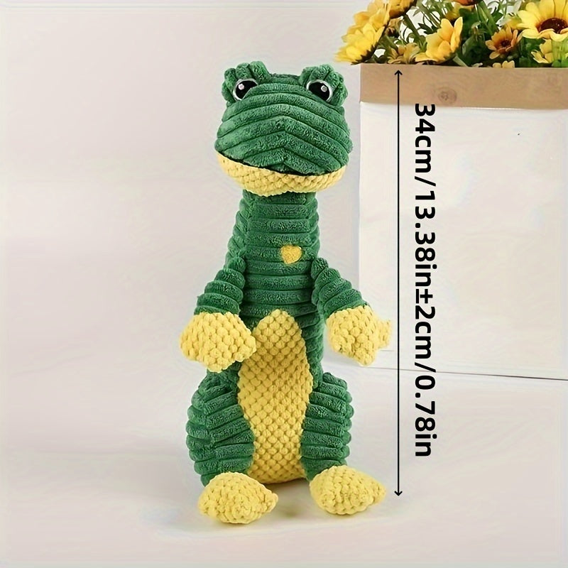 Plush Dog Toothbrush Set with 3pcs Squeaky Toys Duck Frog Deer Plush Pet Toy - Promote Dental Health and Entertainment .