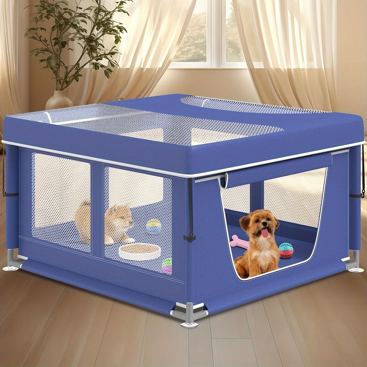 PetSafe 42"x42" Stainless Steel Playpen for Small to Medium Pets