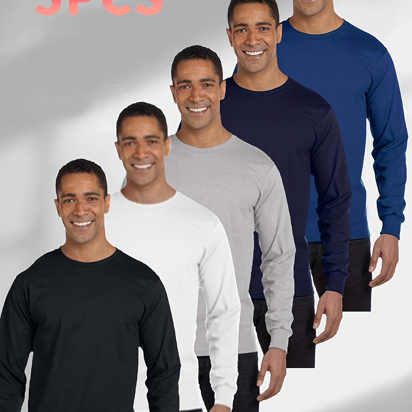 5 Men's Must-have Long Sleeve Cotton T-shirt