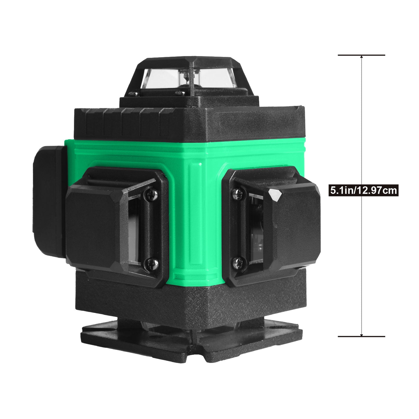 4D Green Laser Level with Self-Leveling, 360° Rotary Cross Lines, Dual Batteries, Remote Control