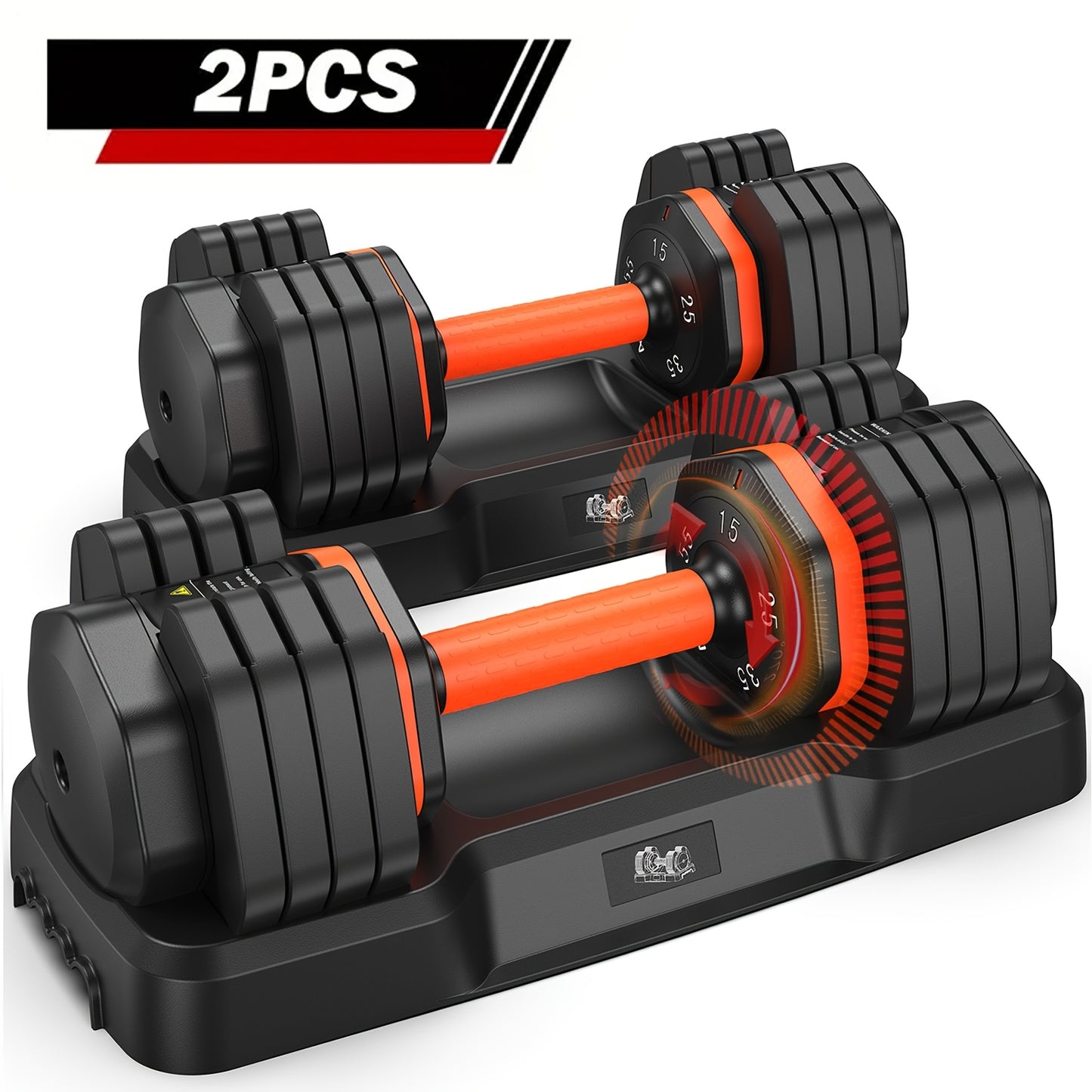 Adjustable 55LB Dumbbell Set