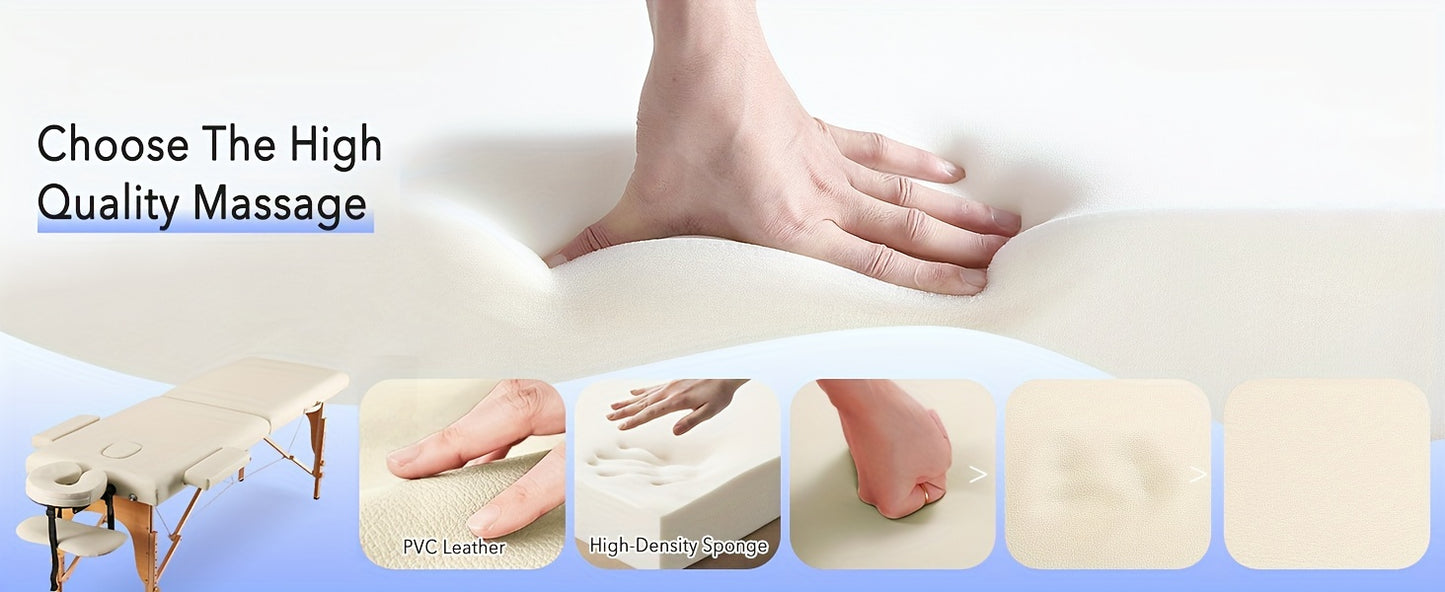 Luxury Portable Massage Table with Adjustable Height (24-35in)