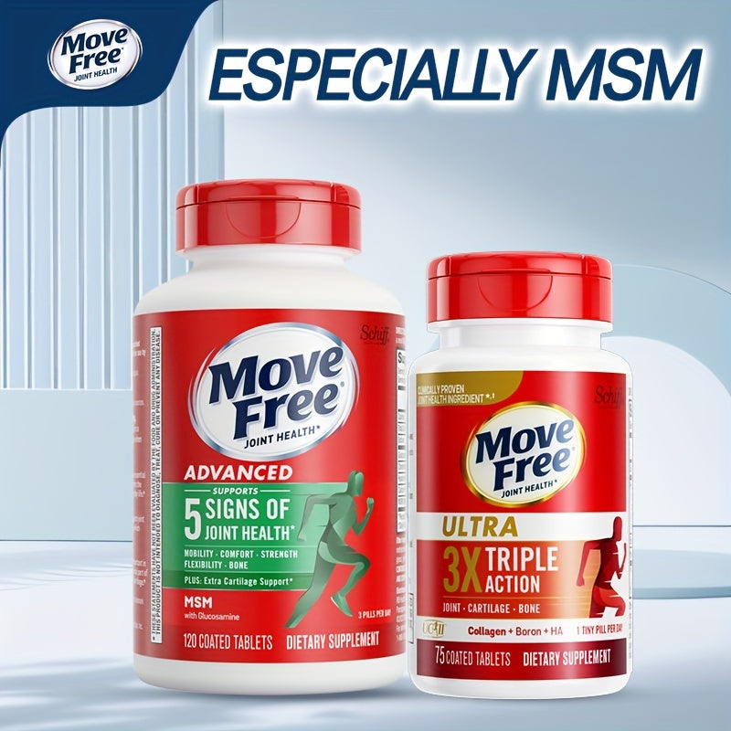 2 Bottles Of Move Free Advanced Glucosamine Chondroitin MSM Supplement