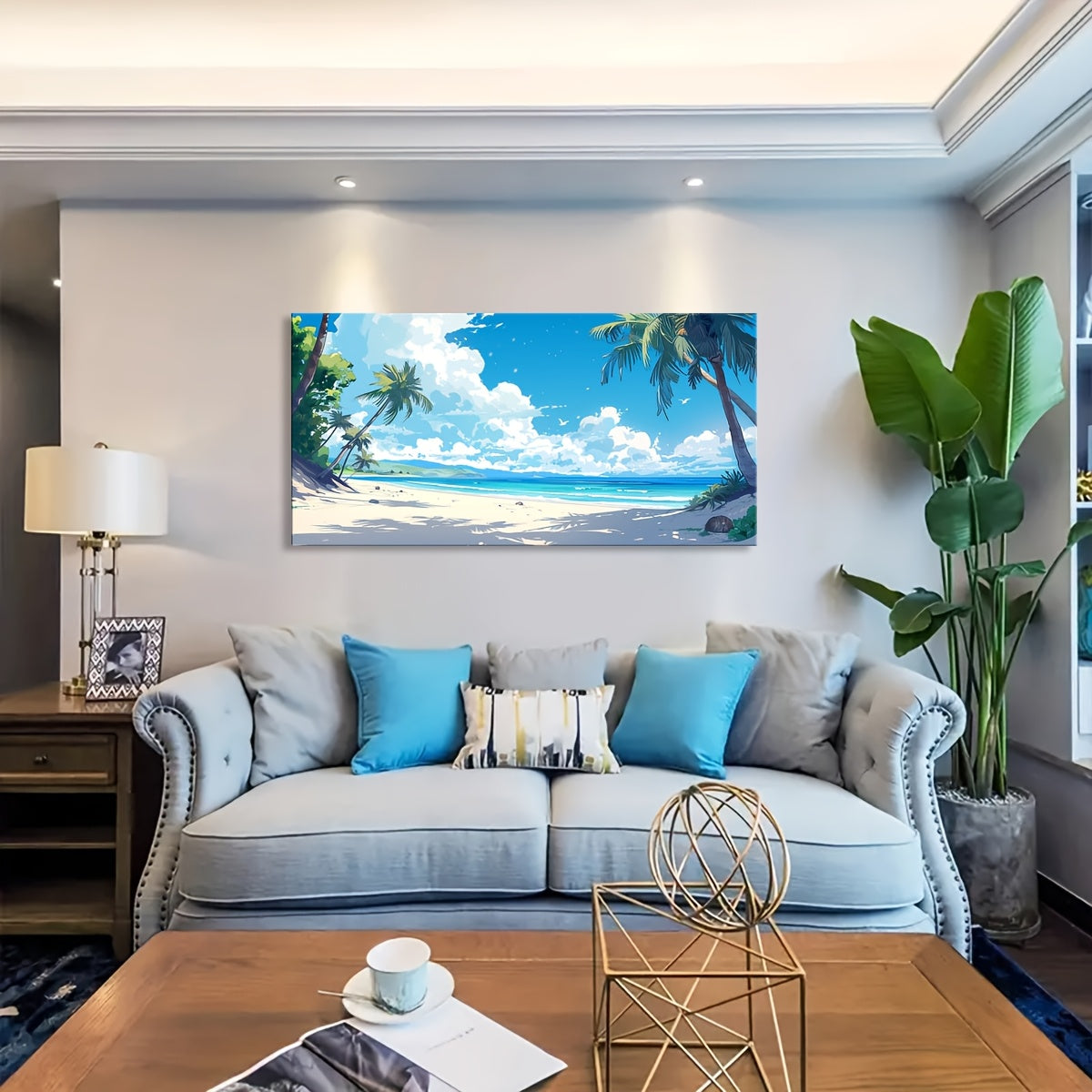 Tropic Island Palm Tree Seaside prints , Wall Decoration