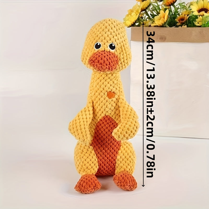Plush Dog Toothbrush Set with 3pcs Squeaky Toys Duck Frog Deer Plush Pet Toy - Promote Dental Health and Entertainment .