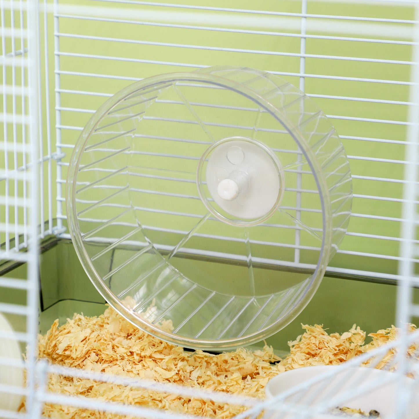 Hamster Cage, 2 Levels Gerbil Cage, Small Animal Cage with Tubes and Tunnels and Exercise Wheel.