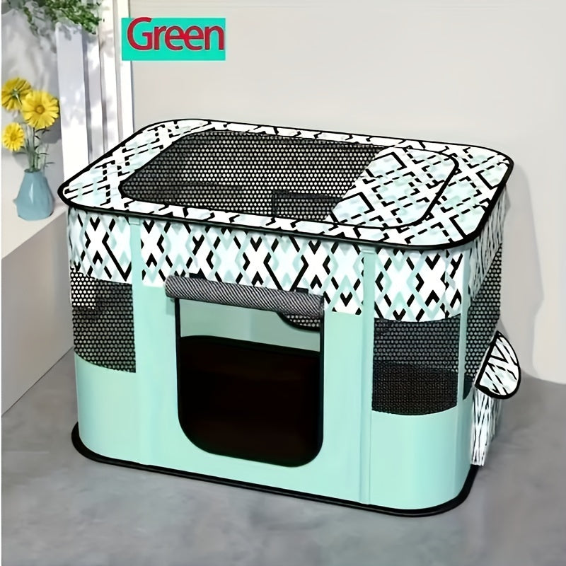 Extra-Large Portable Pet Playpen with Storage Bag - Collapsible Oxford Fabric Enclosure for Dogs, Puppies, Cats & Small Animals