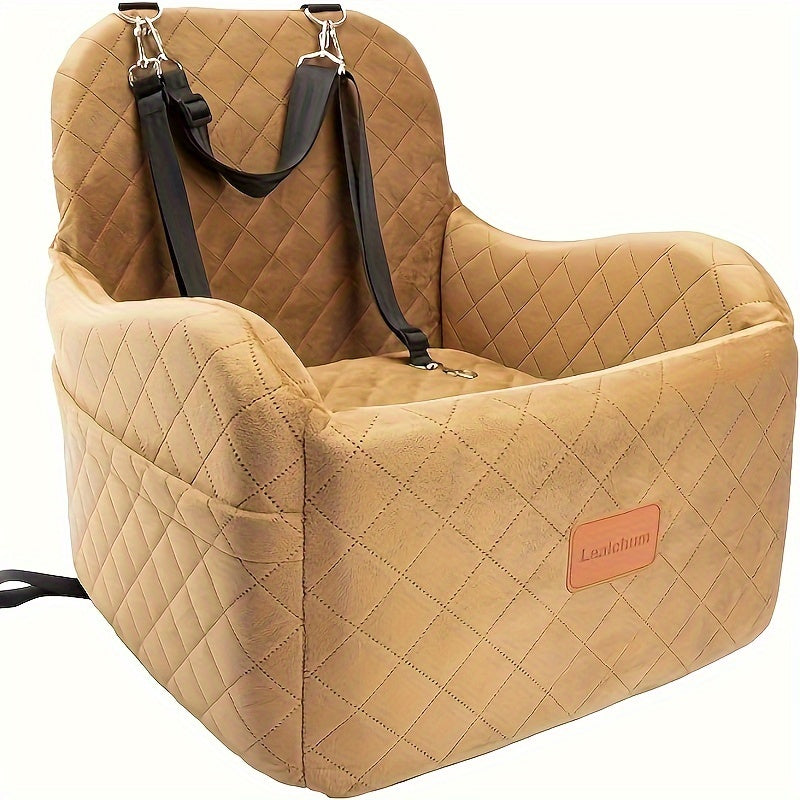 Soft Plush Car Seat for Dogs, with Furry Cover.