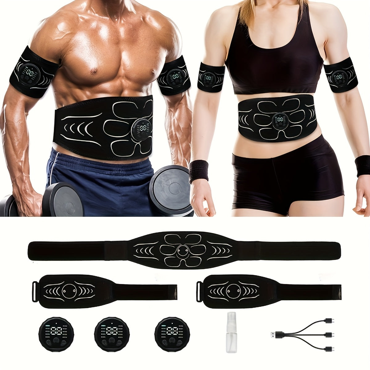 Fitness And Muscle Shaping 3pcs Set, Capable Of Simultaneously Exercising The Abdomen, Arms, Legs