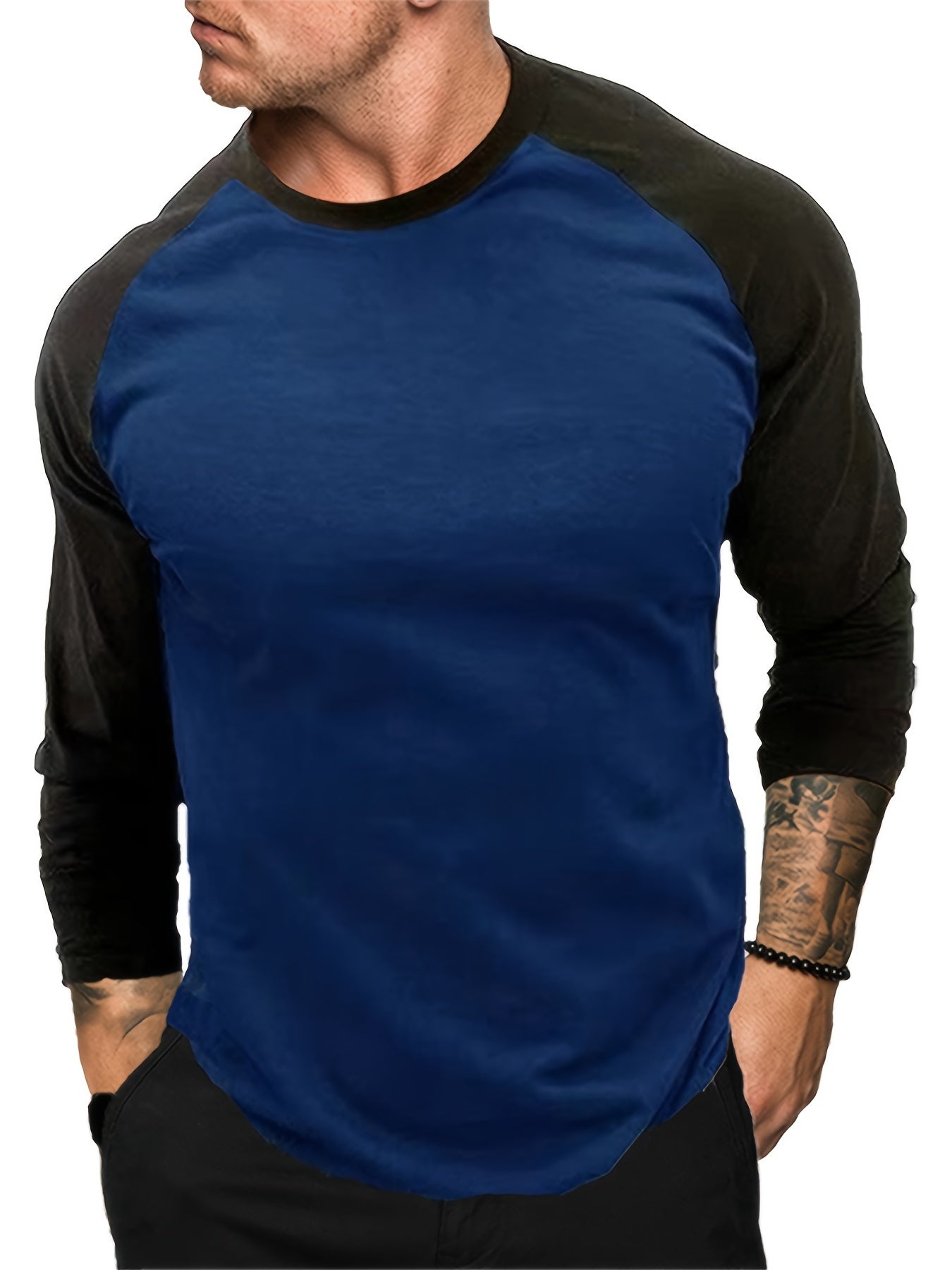 4pcs Men's Raglan Long Sleeve T-Shirts