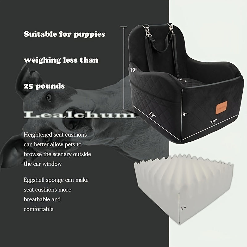Soft Plush Car Seat for Dogs, with Furry Cover.