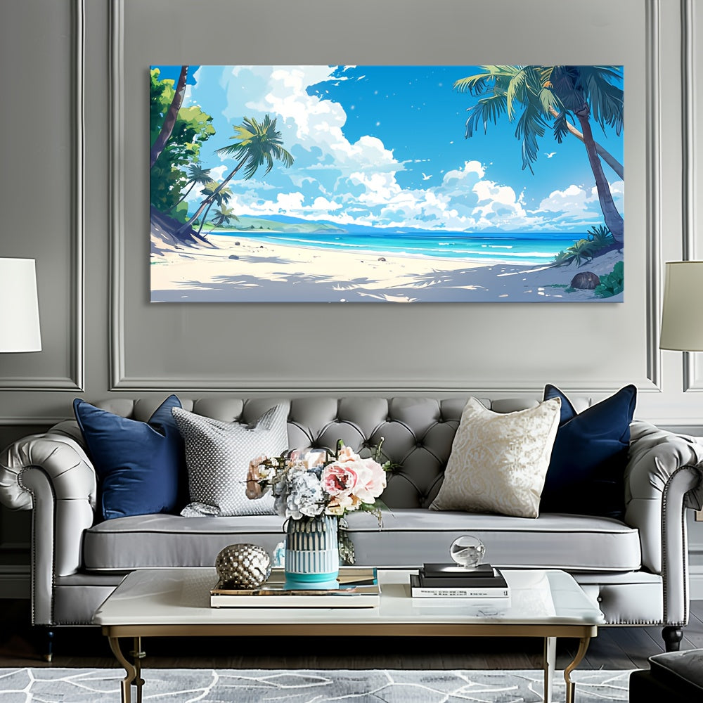 Tropic Island Palm Tree Seaside prints , Wall Decoration