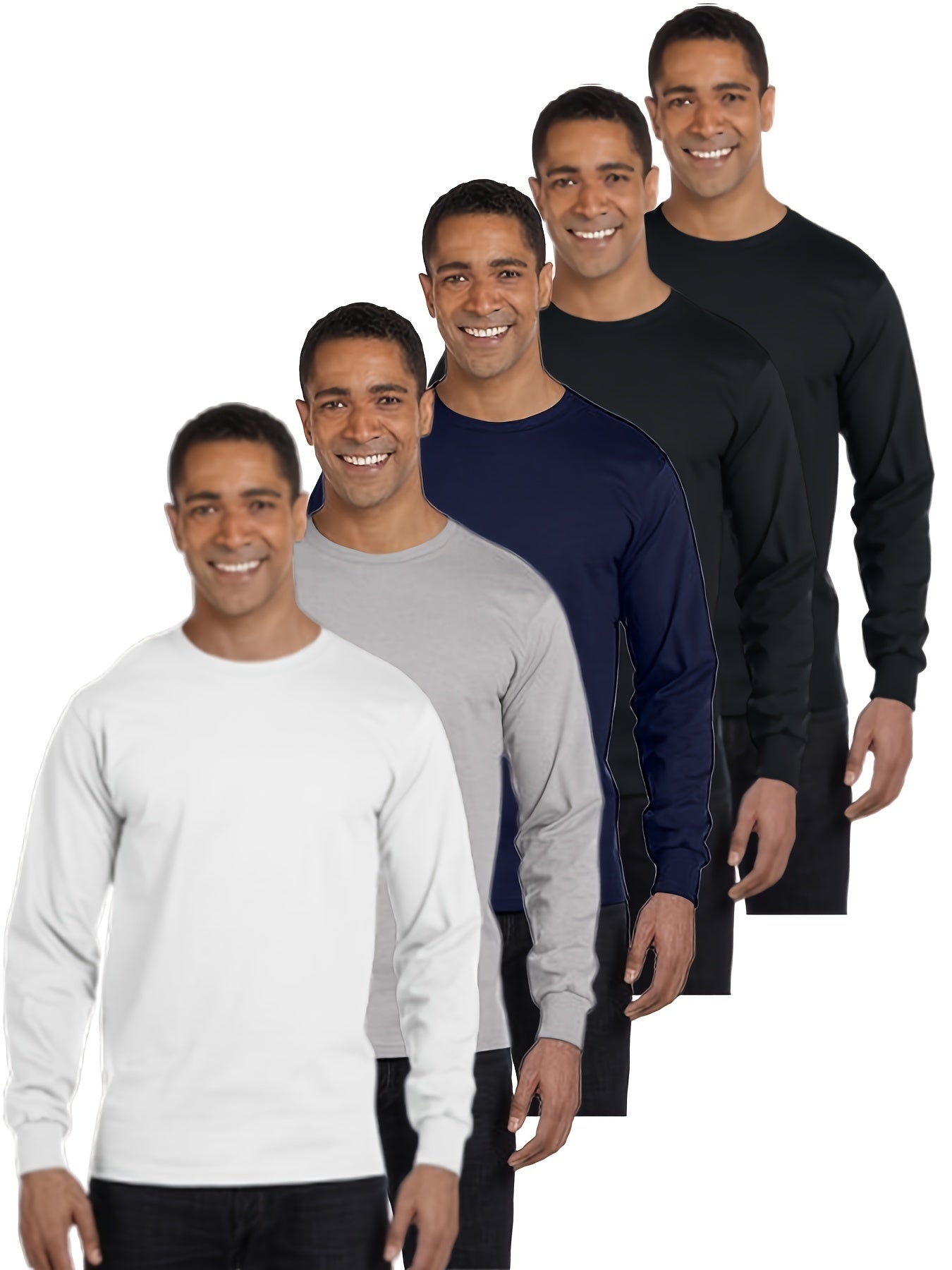 5 Men's Must-have Long Sleeve Cotton T-shirt