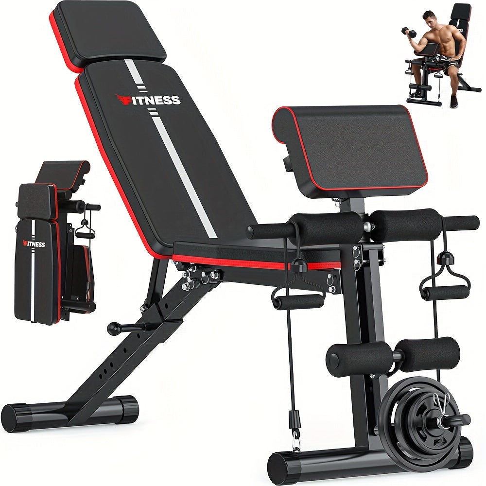 Adjustable Weight Bench - Foldable Incline Decline Utility Workout Bench for Full Body Exercise