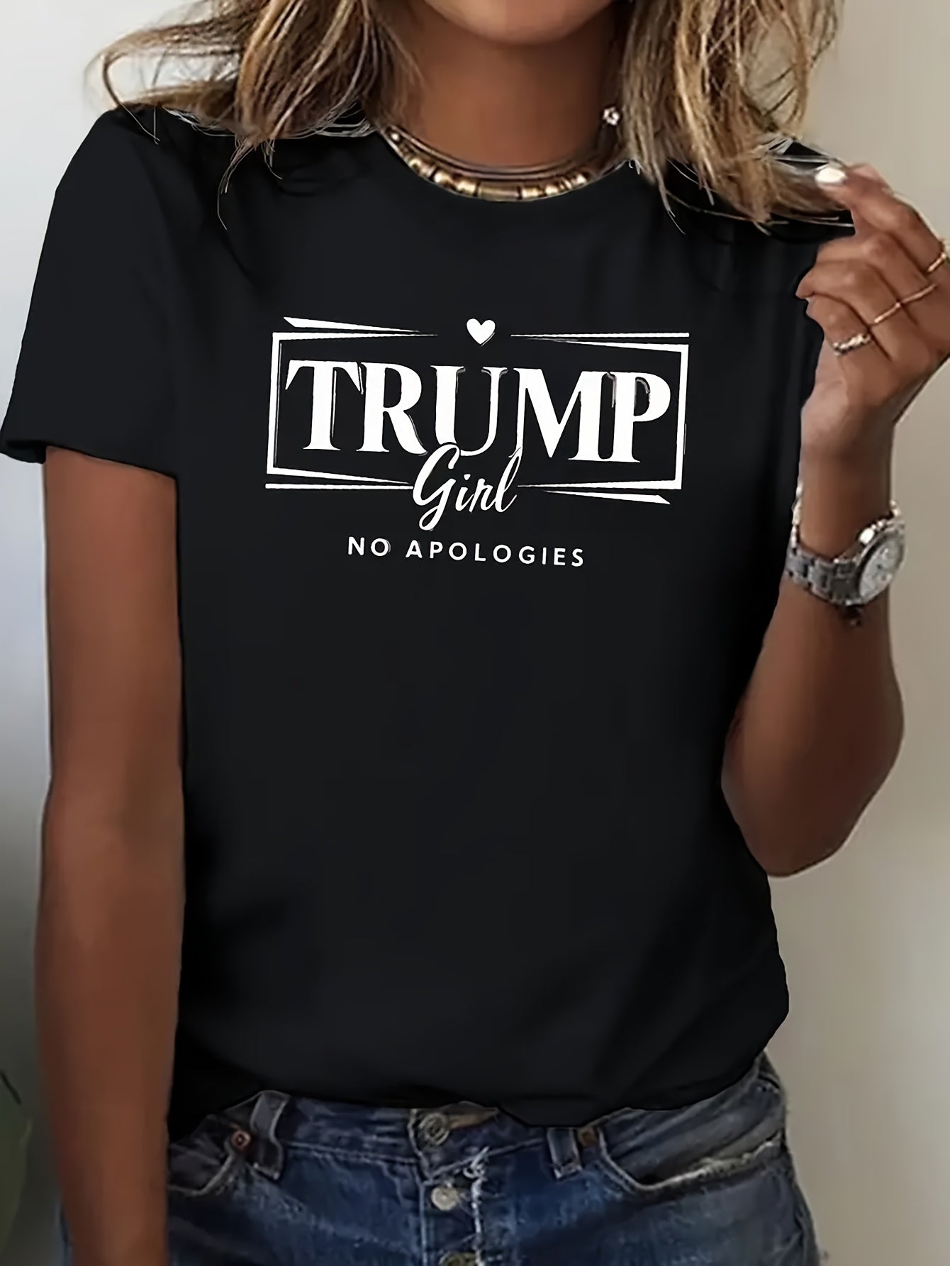 TRUMP Woman's No Apology-100% Cotton Printed T-Shirt
