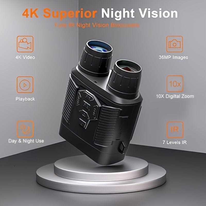 4K Night Vision Binoculars - 3-inch HD Screen, 32GB TF Card Storage