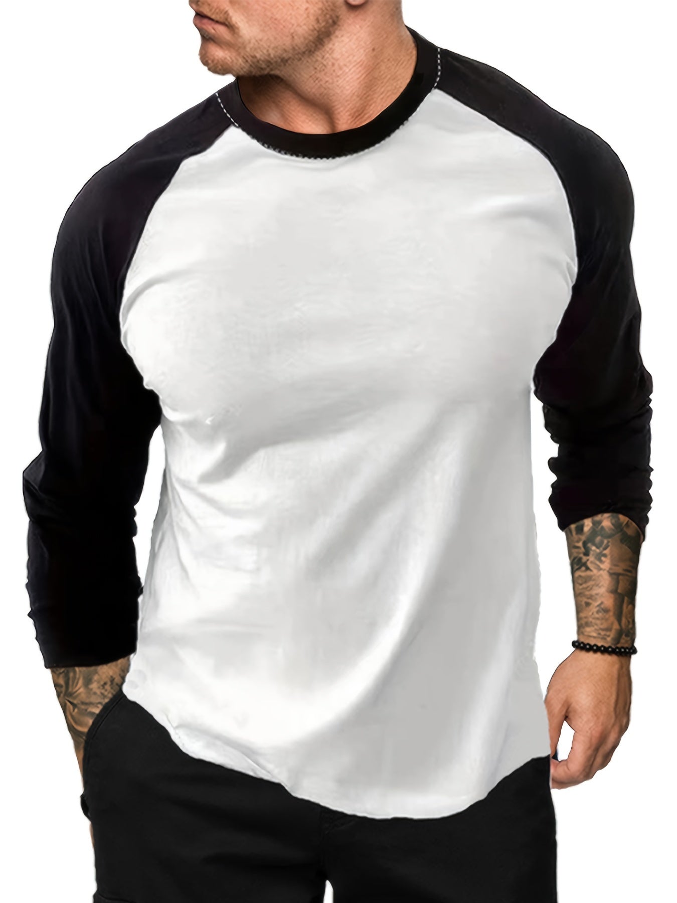 4pcs Men's Raglan Long Sleeve T-Shirts