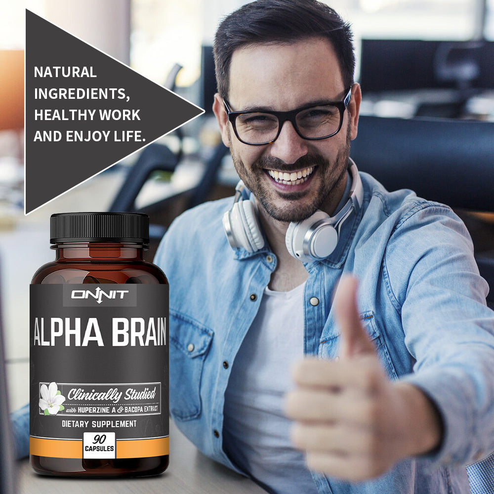 Brain Supplement for Men & Women Capsules with L-Theanine, Vitamin B6 90 Capsules