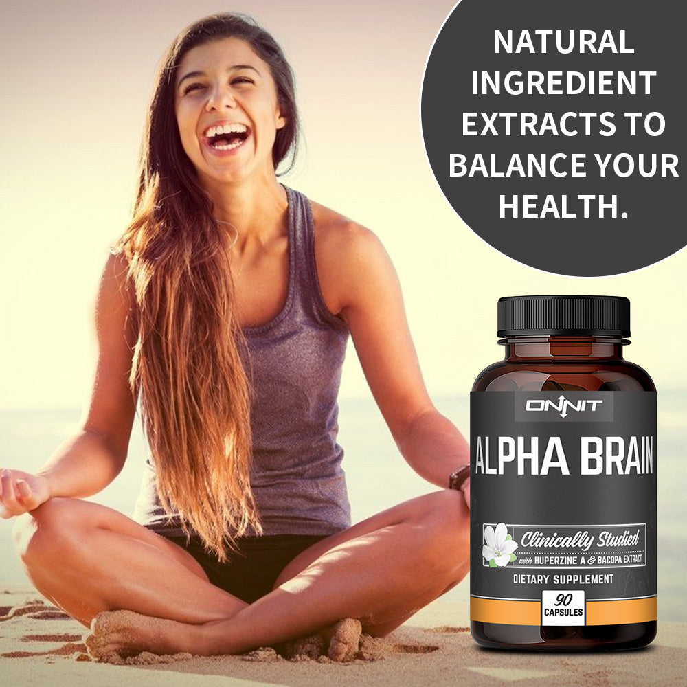 Brain Supplement for Men & Women Capsules with L-Theanine, Vitamin B6 90 Capsules