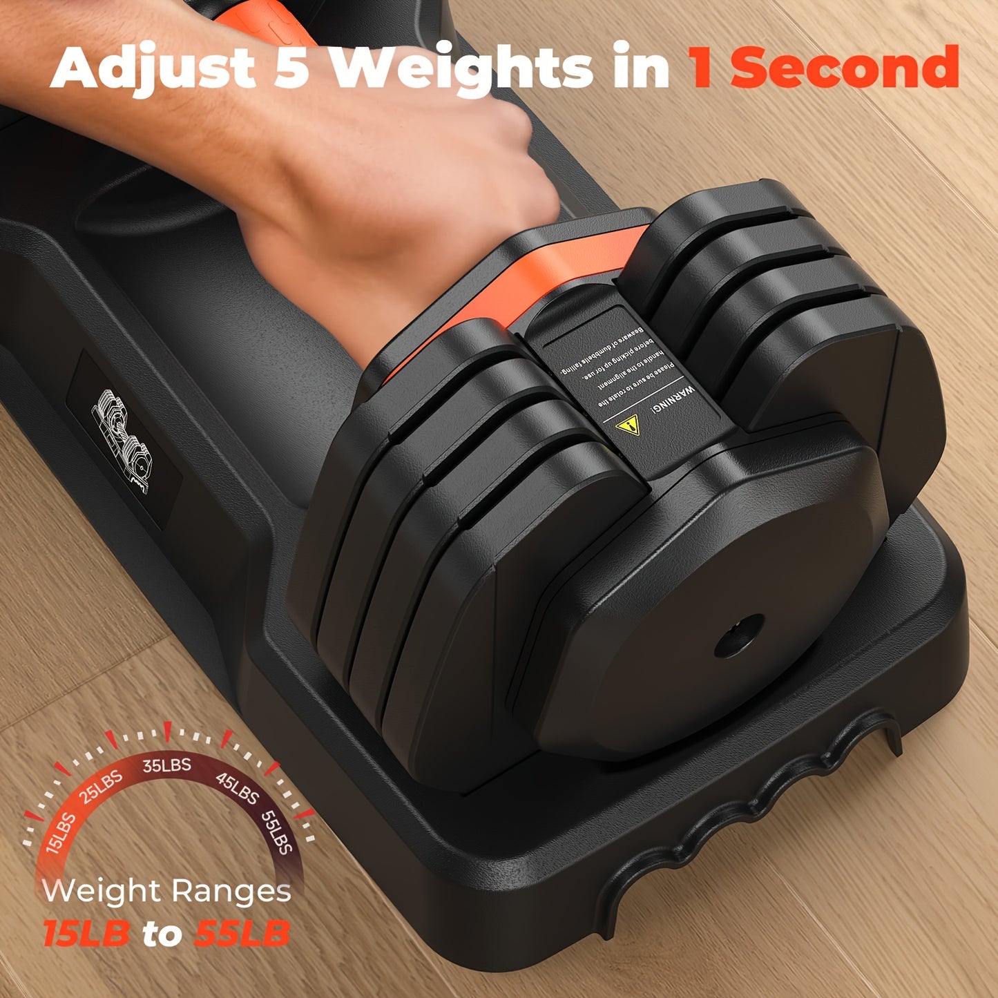 Adjustable 55LB Dumbbell Set