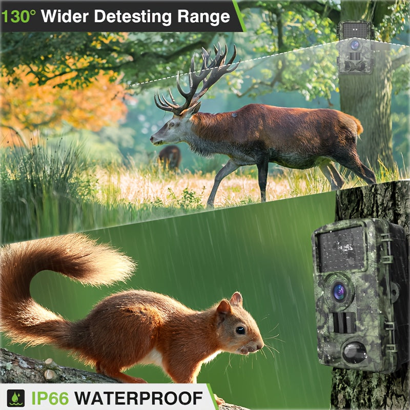4K Ultra HD Trail Camera, 48MP with No Glow Night Vision, Motion Sensor, Tree Mount,, Audio & Motion Alerts, Infrared Sensor, Battery Powered, Outdoor Wildlife Monitoring(4K-48MP, 2K-28MP), Gift for Men