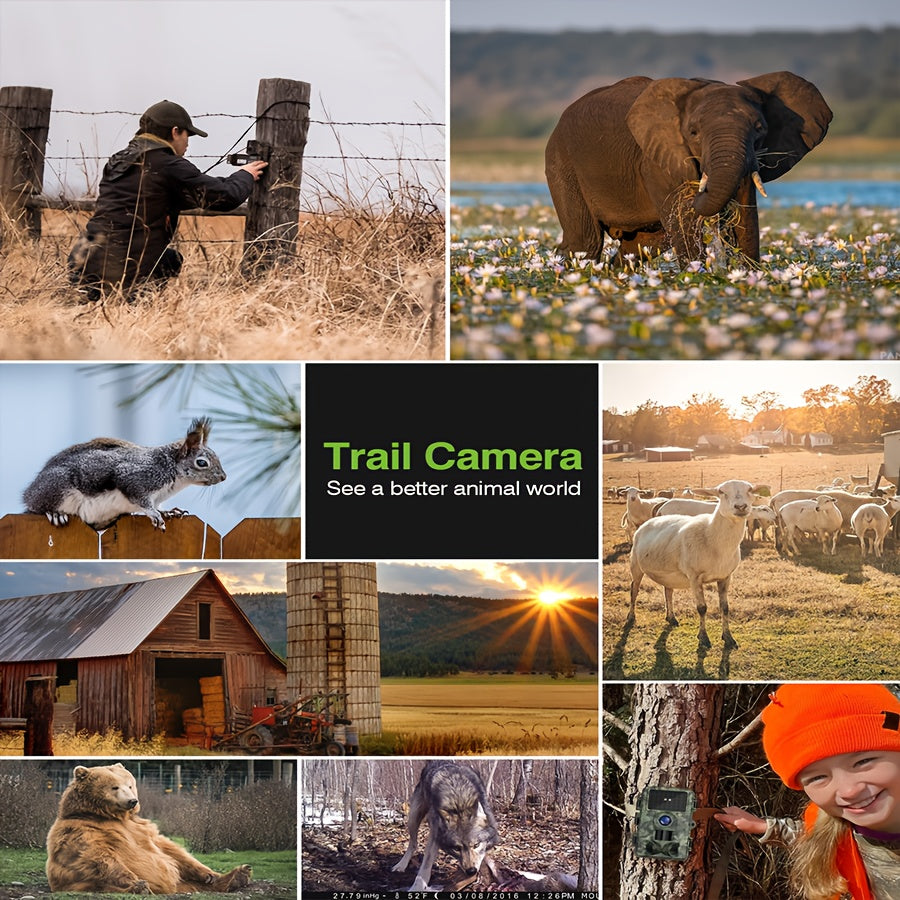 4K Ultra HD Trail Camera, 48MP with No Glow Night Vision, Motion Sensor, Tree Mount,, Audio & Motion Alerts, Infrared Sensor, Battery Powered, Outdoor Wildlife Monitoring(4K-48MP, 2K-28MP), Gift for Men