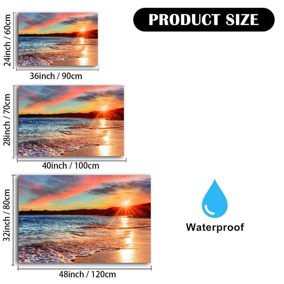 Sunny Sea View Wave Wall Art In Classic Modern Style