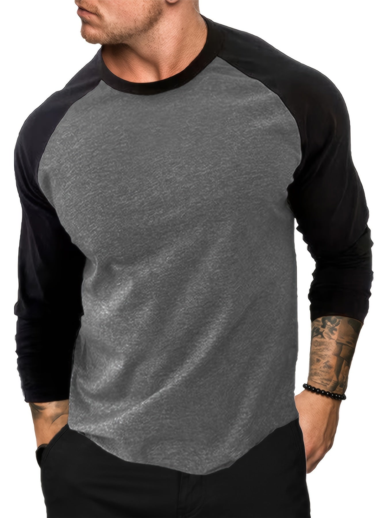 4pcs Men's Raglan Long Sleeve T-Shirts