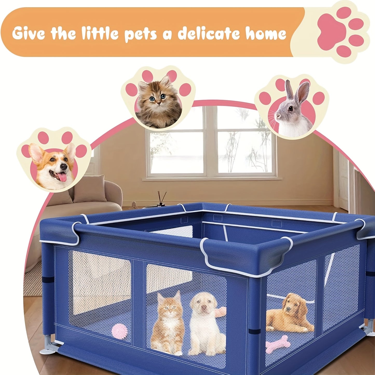 PetSafe 42"x42" Stainless Steel Playpen for Small to Medium Pets