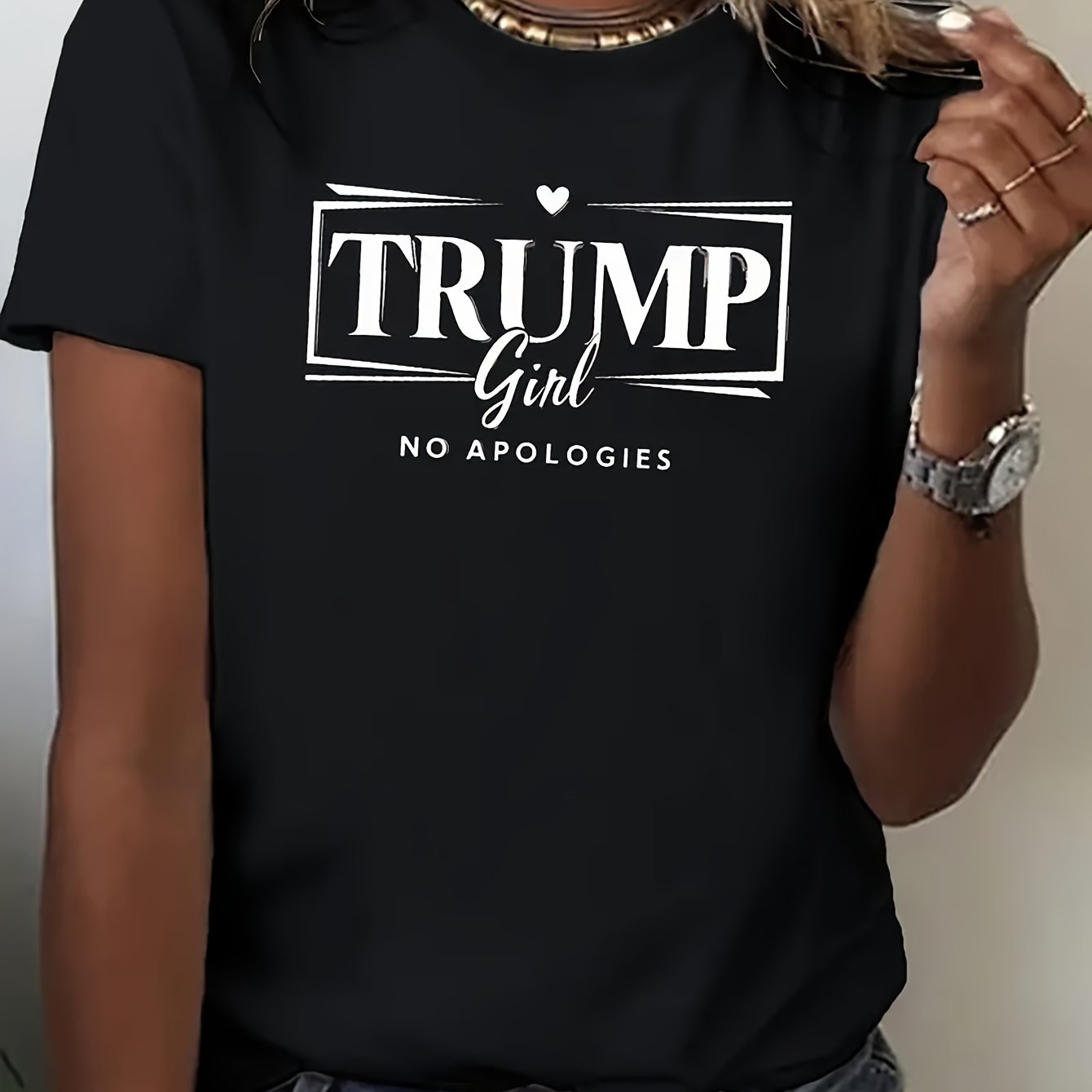 TRUMP Woman's No Apology-100% Cotton Printed T-Shirt