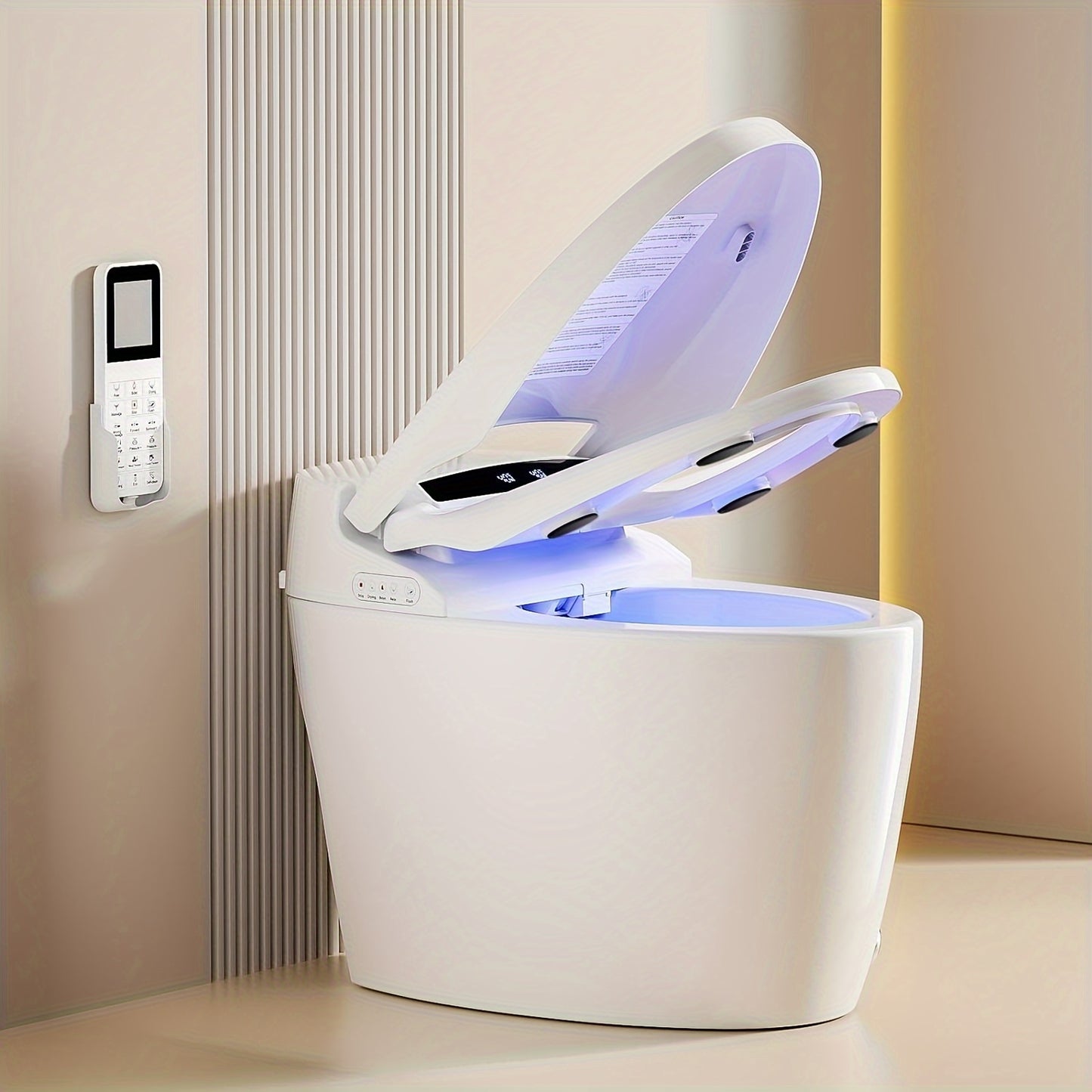 Heated Luxury Smart Toilet with LED Display, Foot Sensor Operation, Warm Water Sprayer and Dryer, Bidet Seat