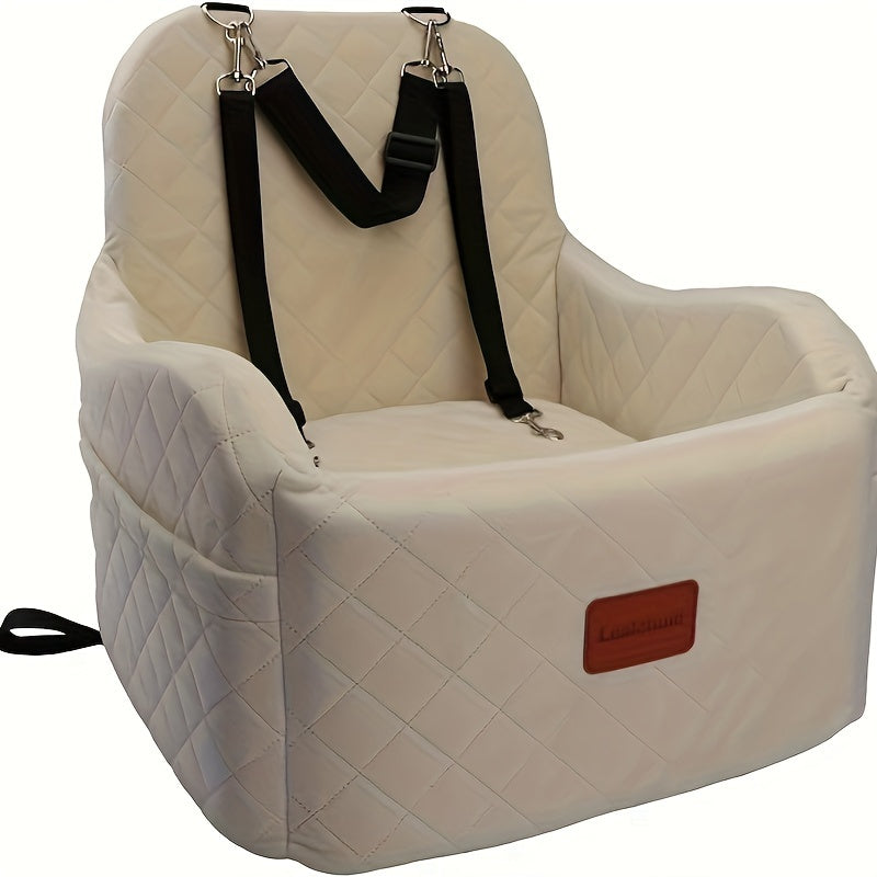Soft Plush Car Seat for Dogs, with Furry Cover.