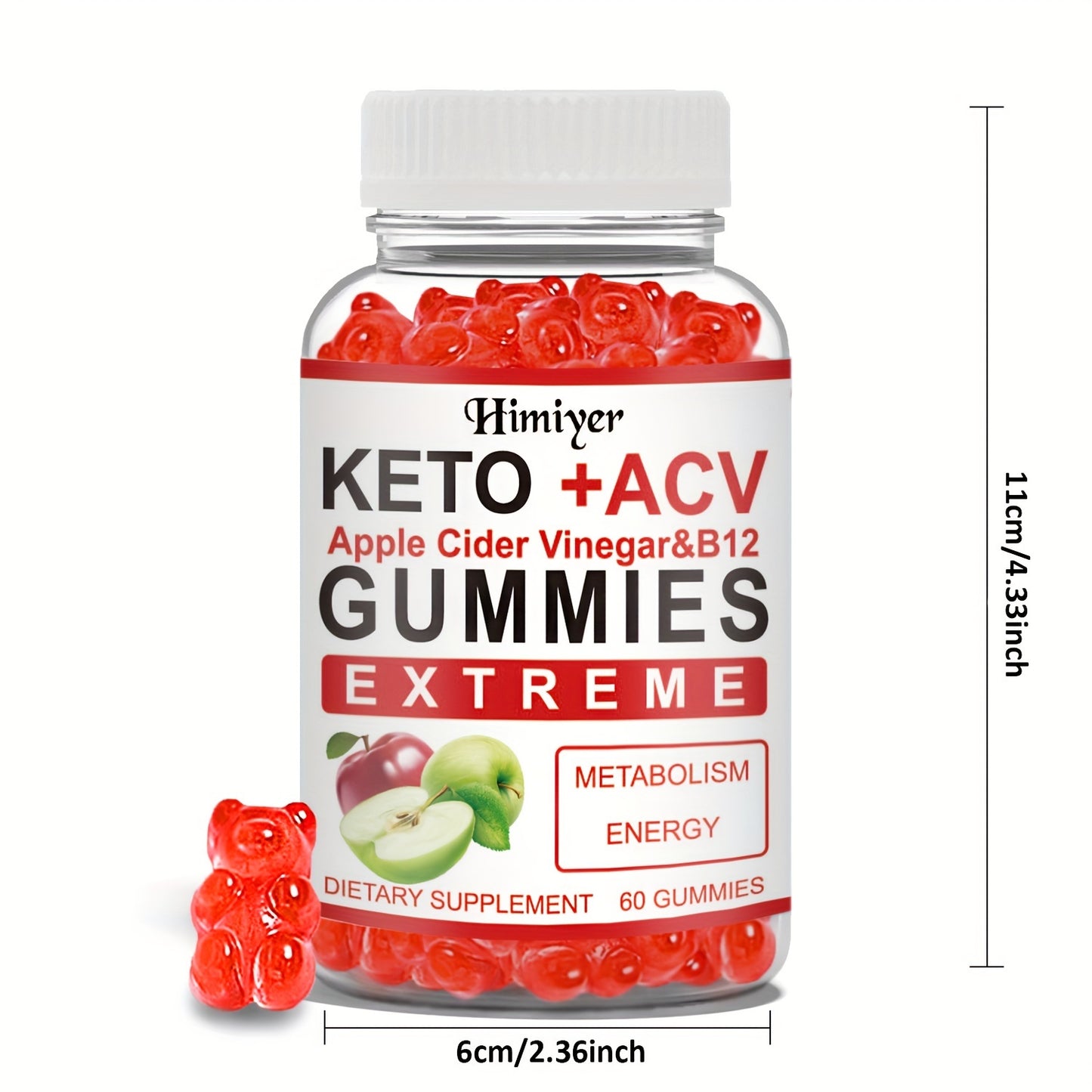 5pcs Keto Gummies with ACV, B12 & B6, Metabolism Boosting Multivitamin .