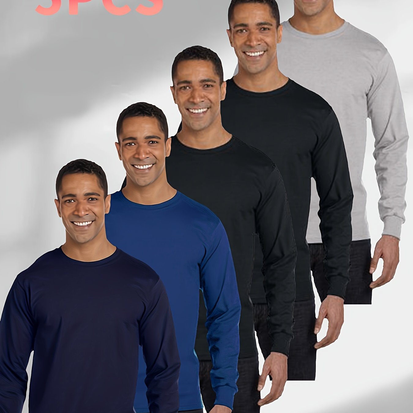 5 Men's Must-have Long Sleeve Cotton T-shirt