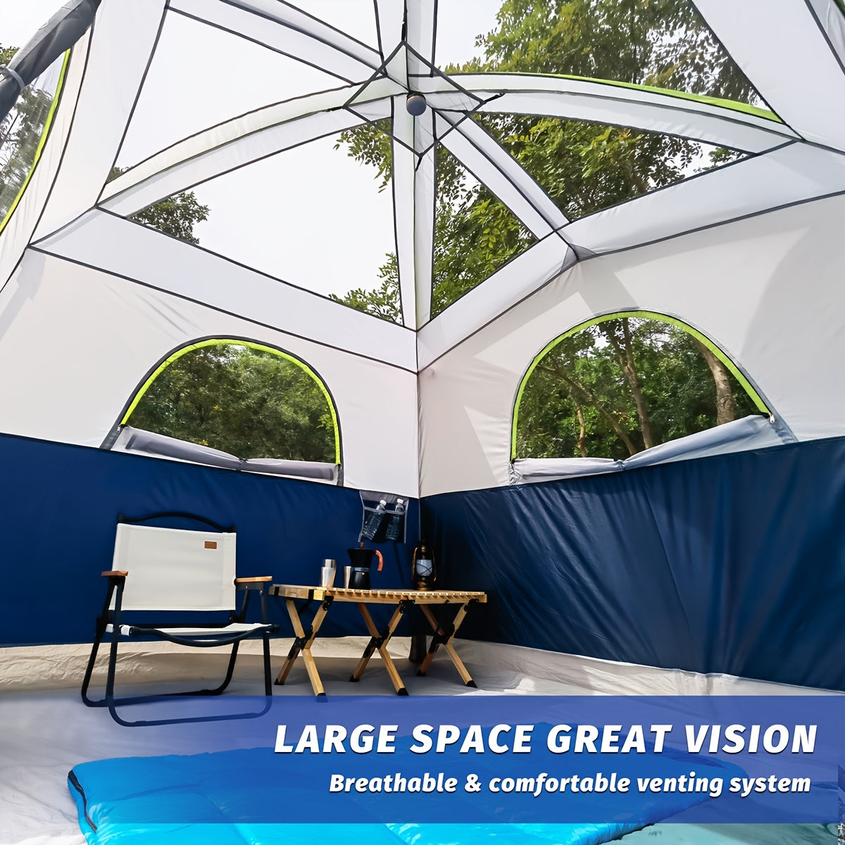[6 Person Family Tent Windproof Easy Setup, Double Layer