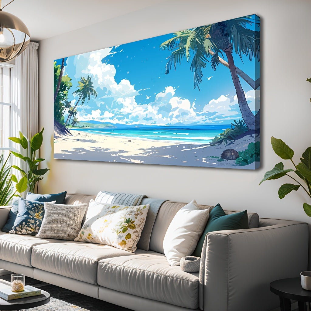 Tropic Island Palm Tree Seaside prints , Wall Decoration