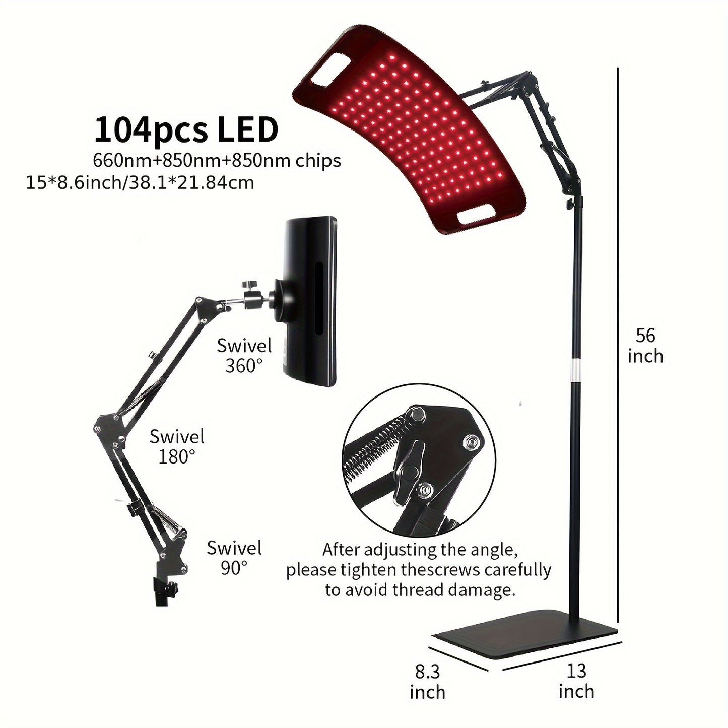 Red Light Therapy Lamp For Body, Lamps With Stand 660nm