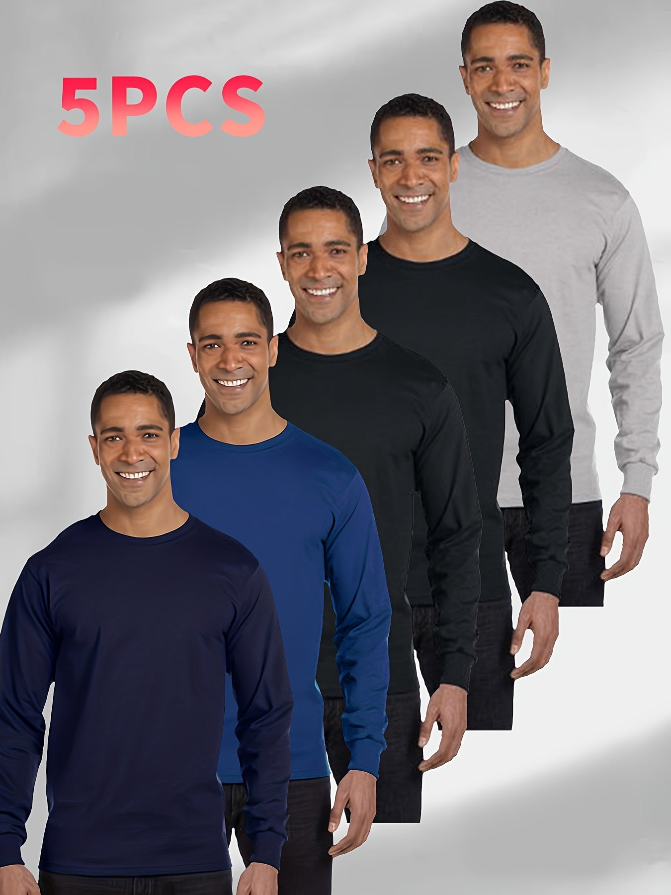 5 Men's Must-have Long Sleeve Cotton T-shirt