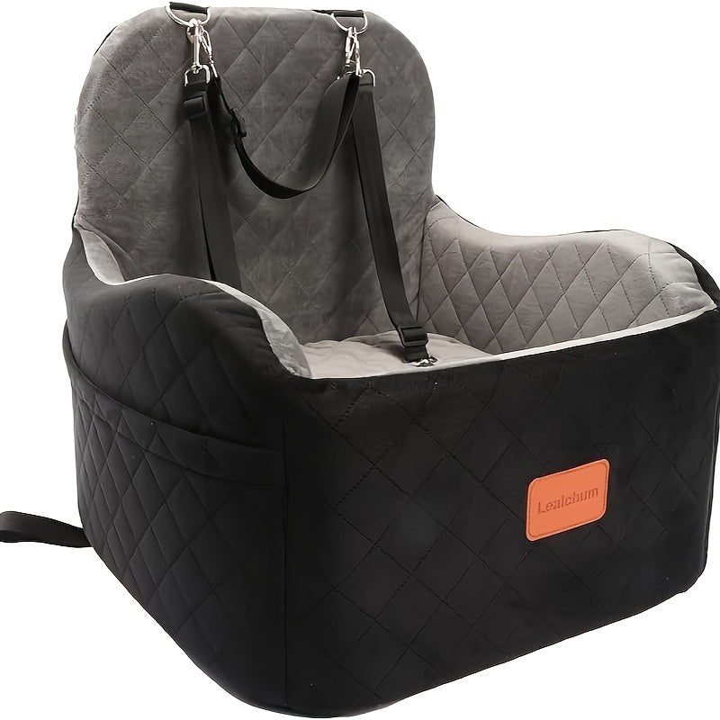 Soft Plush Car Seat for Dogs, with Furry Cover.